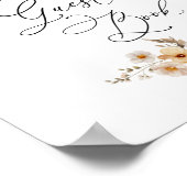 Beige Wild Flowers Bridal Shower Guest Book   ポスター (角)