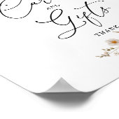 Beige Wild Flowers Cards & Gifts Sign ポスター (角)