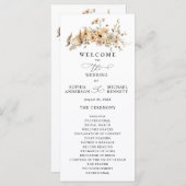 Beige Wild Flowers Wedding プログラム (正面/裏面)