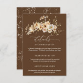 Beige Wild Flowers Wedding Details エンクロージャーカード (正面/裏面)