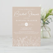 Beige Wildflowers Bridal Shower Invitation 招待状 (スタンド正面)