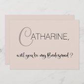 Beige Will be my Bridesmaid proposal 招待状 (正面/裏面)