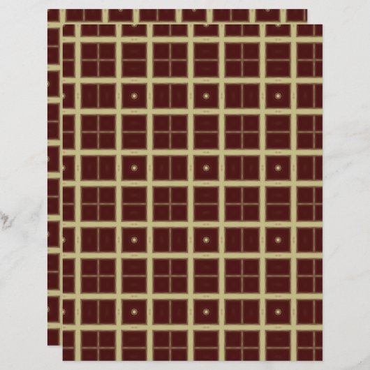 Beige Windowpane on Maroon Scrapbook Paper (正面/裏面)