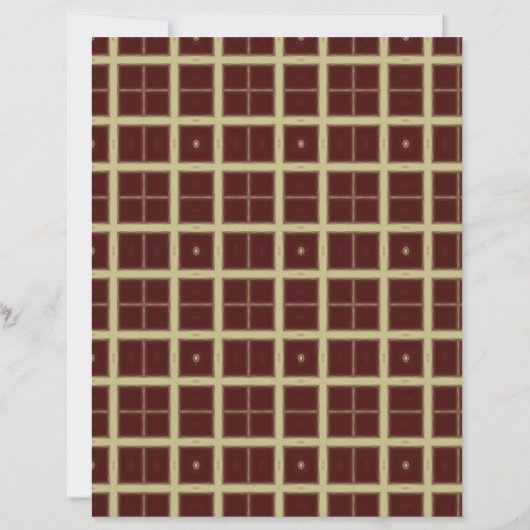 Beige Windowpane on Maroon Scrapbook Paper (裏面)