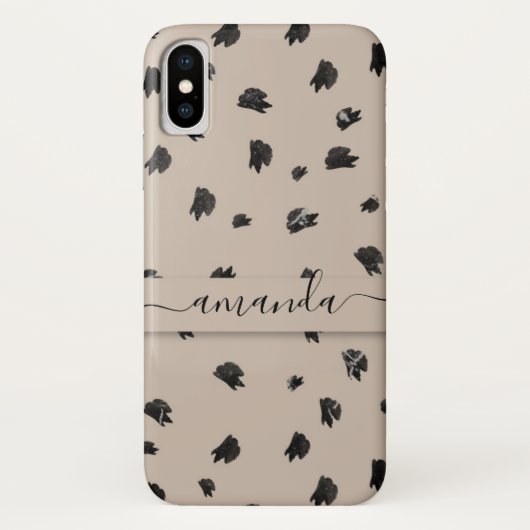 beige_with名のブラシストローク水玉模様 Case-Mate iPhoneケース (裏面)