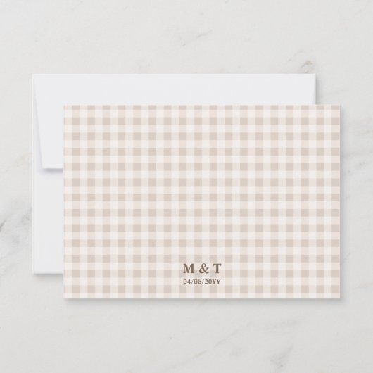 Beige Woodland Hare Bunnies Wedding RSVP Card (裏面)