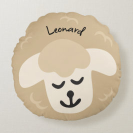 Beiges Schaf - personalisierbares Kinderkissen ラウンドクッション