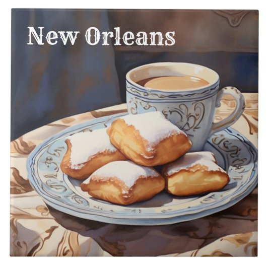 Beignets New Orleans Cuisine Baked Dessert Kitchen タイル (正面)
