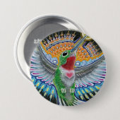 Beija Flor ("花Kisser"の)のハチドリの絵画 缶バッジ (正面&裏面)