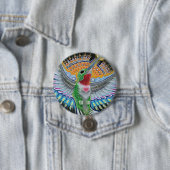 Beija Flor ("花Kisser"の)のハチドリの絵画 缶バッジ (インサイチュ)