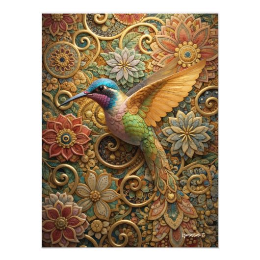 Beija-Flor em Flores Ornamentais フォトプリント (正面)