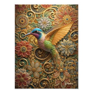 Beija-Flor em Flores Ornamentais フォトプリント