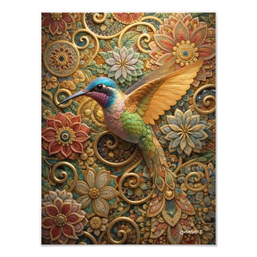 Beija-Flor em Flores Ornamentais フォトプリント (正面)