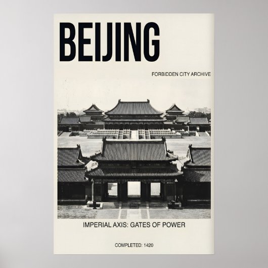 Beijing Architecture Art Print, Forbidden City ポスター (正面)