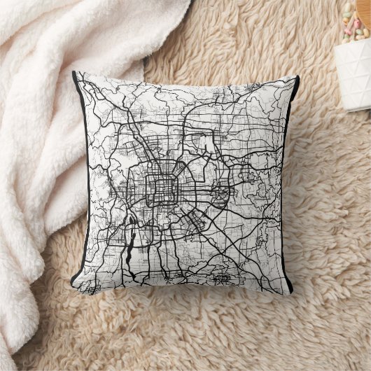 Beijing China Map クッション (ブランケット)