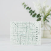 Beijing China Map Minimal Postcard ポストカード (スタンド正面)