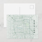 Beijing China Map Minimal Postcard ポストカード (正面/裏面)