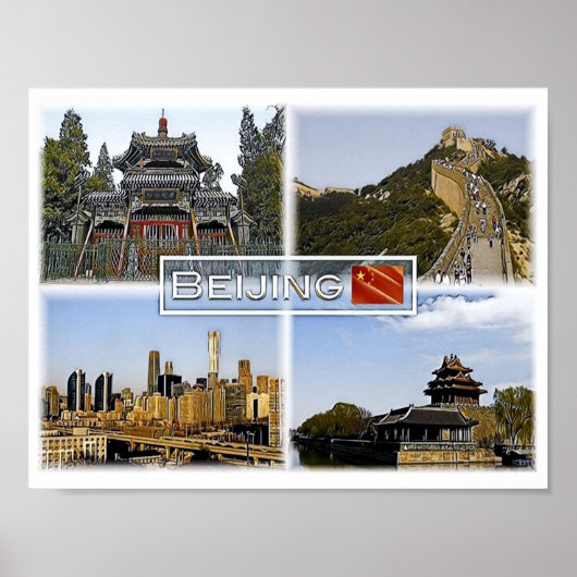 Beijing - China - Mosaic - ポスター (正面)