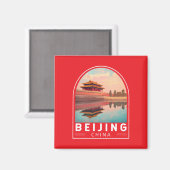 Beijing China Travel Art Emblem マグネット (正面/裏面)