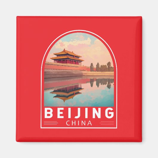 Beijing China Travel Art Emblem マグネット (正面)