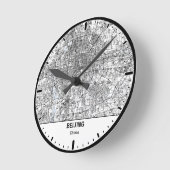 Beijing Clock City Line Art ラウンド壁時計 (傾斜)