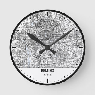 Beijing Clock City Line Art ラウンド壁時計