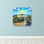 Beijing Great Wall Morning Light Canvas Art キャンバスプリント (インサイチュ (ウッドフロア))