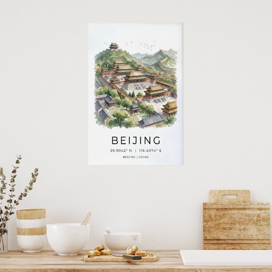 Beijing Wall Art Print, Imperial Rooftops ポスター (キッチン)