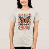 Being 保 You Butterfly T-Shirt -レトロフローラ トライブレンドＴシャツ (正面)