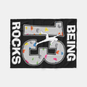 Being 13 Years Old Rocks Rock Climber 13th Birthda フリースブランケット (正面(横))