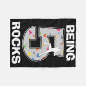 Being 5 Years Old Rocks Rock Climber 5th Birthday  フリースブランケット (正面(横))