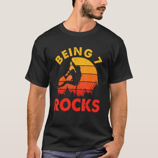 Being 7ロックレトロクライマー誕生日 tシャツ (正面)