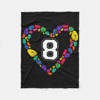 Being 8 Rocks Rock Climbing 8th Birthday Party  フリースブランケット
