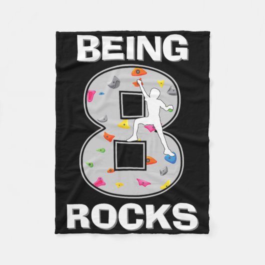 Being 8 Years Old Rocks Rock Climber 8th Birthday  フリースブランケット (正面)