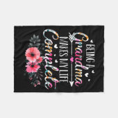 Being A Grandma Makes My Life Complete Announcemen フリースブランケット (正面(横))