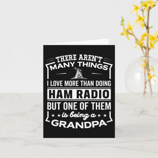 Being A Ham Radio Grandpa Funny Old Man  カード (黄色い花)