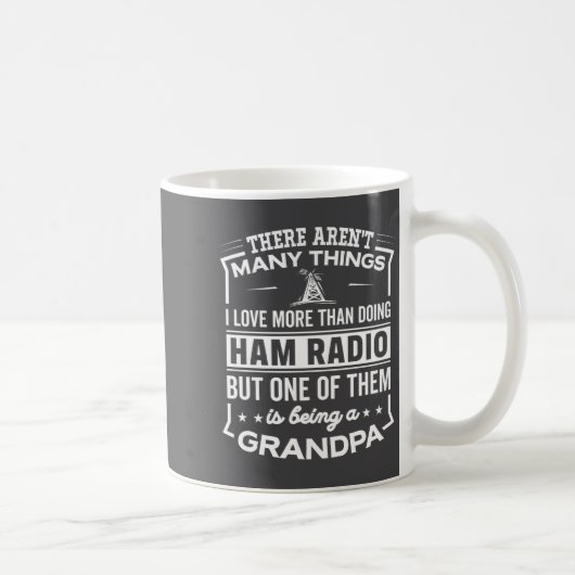 Being A Ham Radio Grandpa Funny Old Man  コーヒーマグカップ (右)