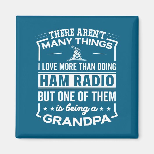 Being A Ham Radio Grandpa Funny Old Man マグネット (正面)