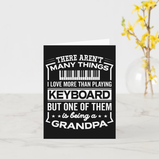 Being A Keyboard Grandpa Funny Old Man  カード (黄色い花)