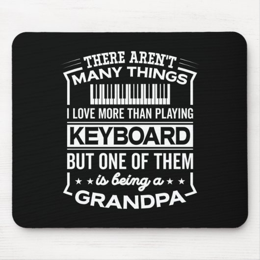 Being A Keyboard Grandpa Funny Old Man  マウスパッド (正面)