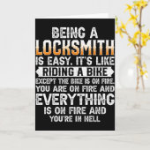 Being A Locksmith Is Easy - Funny Lock Picker Lock カード (黄色い花)
