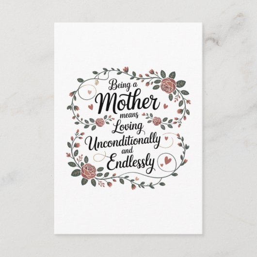 Being A Mother Means Loving Unconditionally エンクロージャーカード (正面)