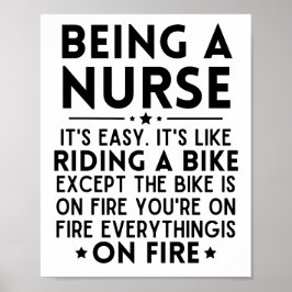 Being A Nurse It's Easy It's Like Riding A Bike ポスター