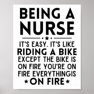 Being A Nurse It's Easy It's Like Riding A Bike ポスター