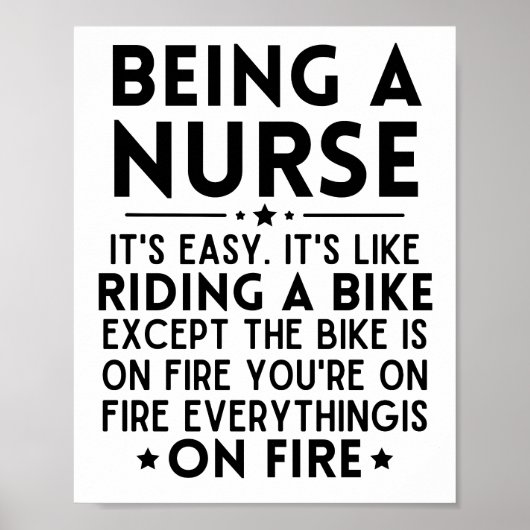 Being A Nurse It's Easy It's Like Riding A Bike ポスター (正面)