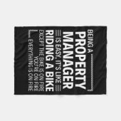 Being A Property Manager Is Easy It's Like Riding  フリースブランケット (正面(横))