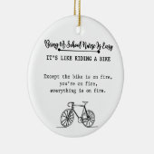 Being A School Nurse Is Easy It's Like Riding Bike セラミックオーナメント (右)