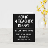 Being A Teacher Is Easy It's Like Riding A Bike  カード (黄色い花)