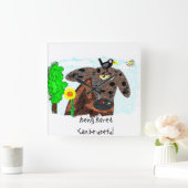 Being bored can be useful スクエア壁時計 (ホーム)