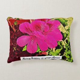 Being happy is your choice blooming flower アクセントクッション
